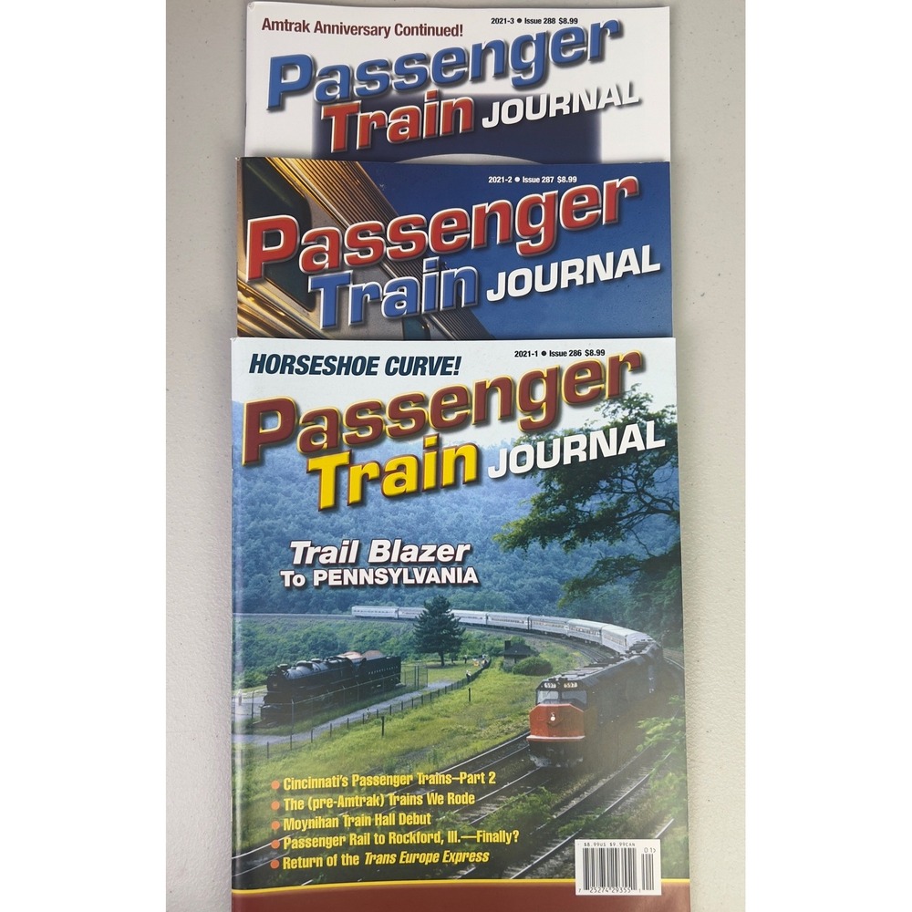 Passenger Train Journal Magazine Lot 2021 Issues 286 287 288 Amtrak 50th Rail EX